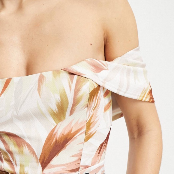 ASOS Design Off Shoulder Midi Dress - Picture 2 of 7